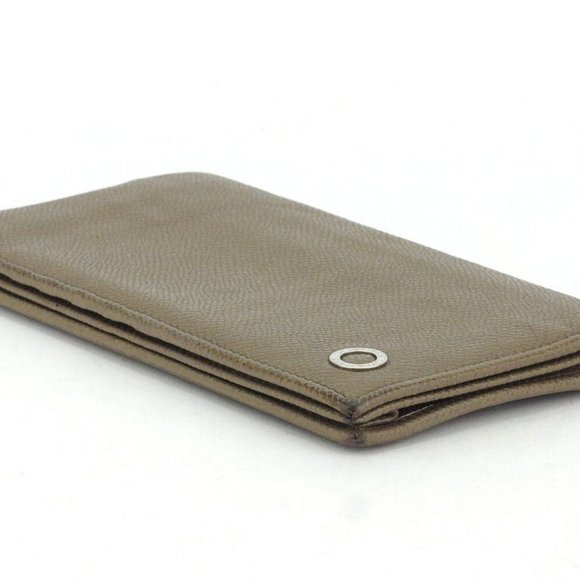 BVLGARI wallet Bulgari Bulgari Man gray gray beige leather Auth used T17951 - Picture 4 of 8